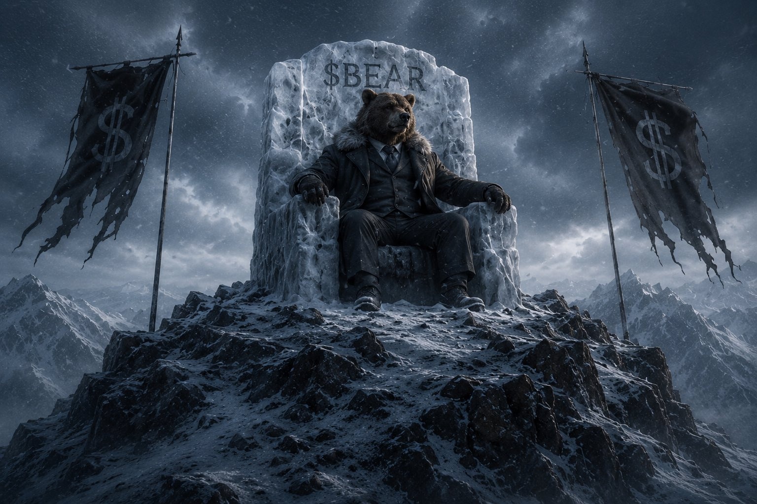 Bear King on icy throne